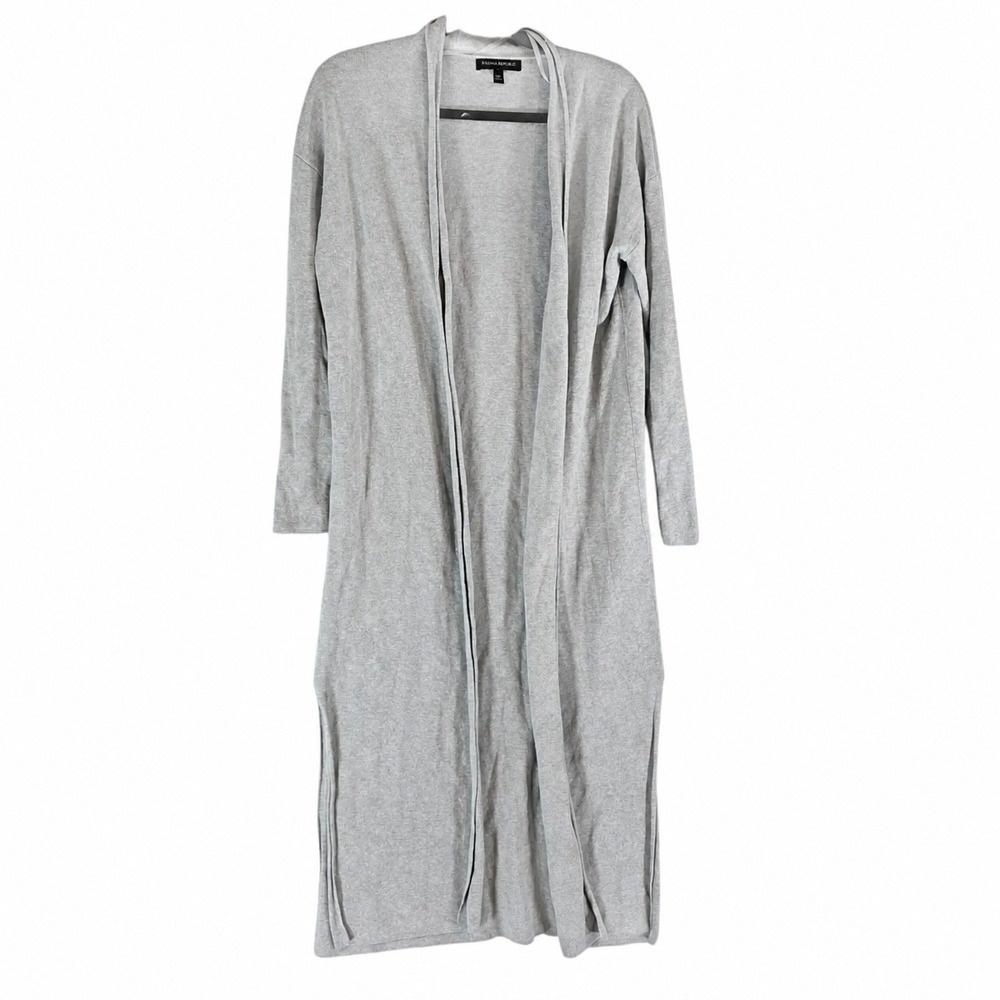 Banana Republic Open Front Duster Cardigan Gray XS Women Longline Sweater